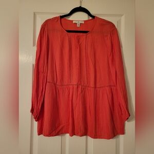 Womens XL Fever Vibrant Coral Blouse